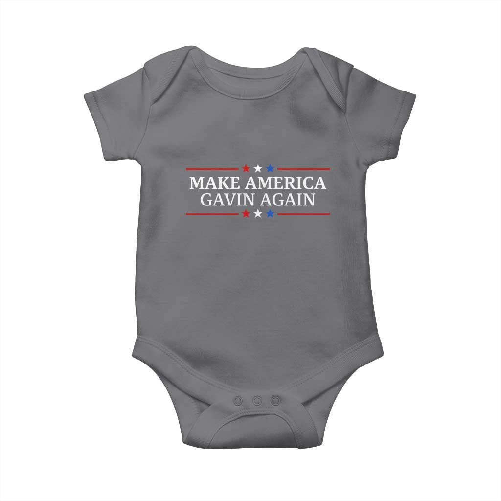 Make America Gavin Again Baby Onesie Gavin Newsom Support Stars And Stripes TS11 Charcoal Print Your Wear