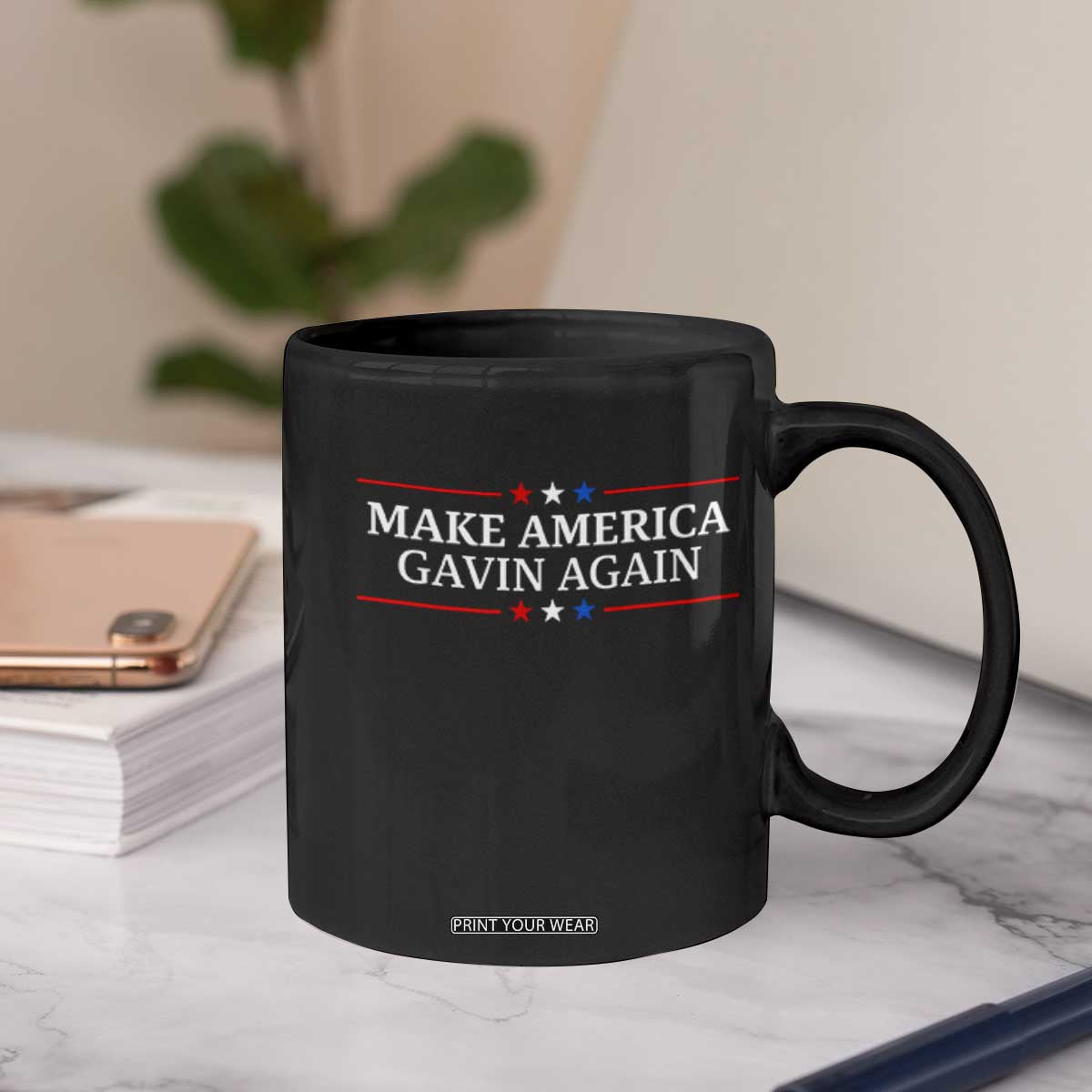 Make America Gavin Again Coffee Mug Gavin Newsom Support Stars And Stripes TS11 Print Your Wear