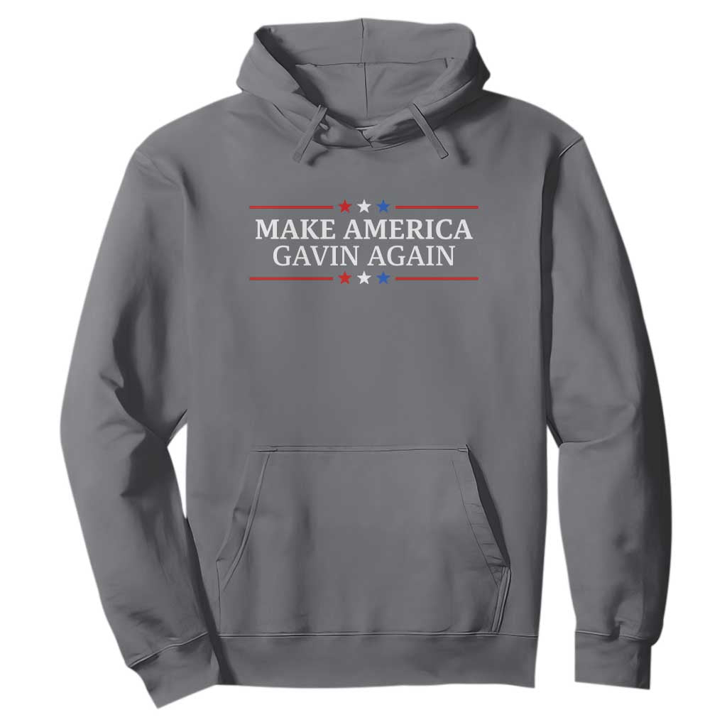 Make America Gavin Again Hoodie Gavin Newsom Support Stars And Stripes TS11 Charcoal Print Your Wear