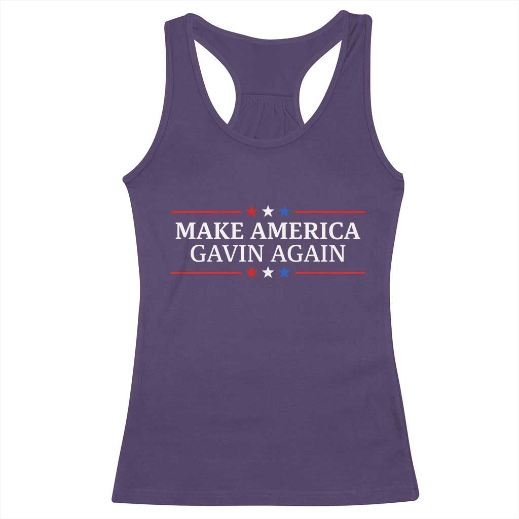Make America Gavin Again Racerback Tank Top Gavin Newsom Support Stars And Stripes TS11 Purple Print Your Wear