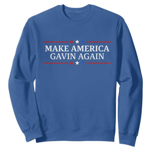 Make America Gavin Again Sweatshirt Gavin Newsom Support Stars And Stripes TS11 Royal Blue Print Your Wear