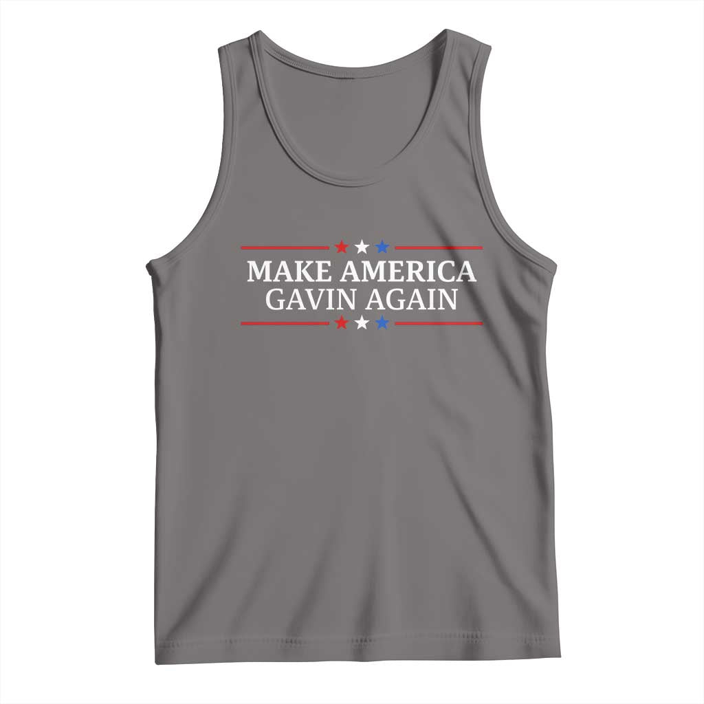 Make America Gavin Again Tank Top Gavin Newsom Support Stars And Stripes TS11 Deep Heather Print Your Wear