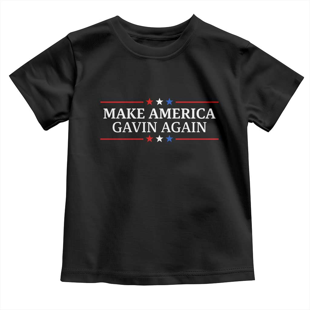 Make America Gavin Again Toddler T Shirt Gavin Newsom Support Stars And Stripes TS11 Black Print Your Wear