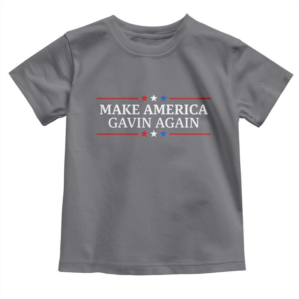 Make America Gavin Again Toddler T Shirt Gavin Newsom Support Stars And Stripes TS11 Charcoal Print Your Wear