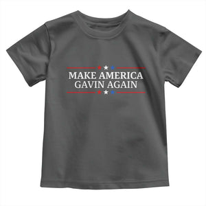 Make America Gavin Again Toddler T Shirt Gavin Newsom Support Stars And Stripes TS11 Dark Heather Print Your Wear