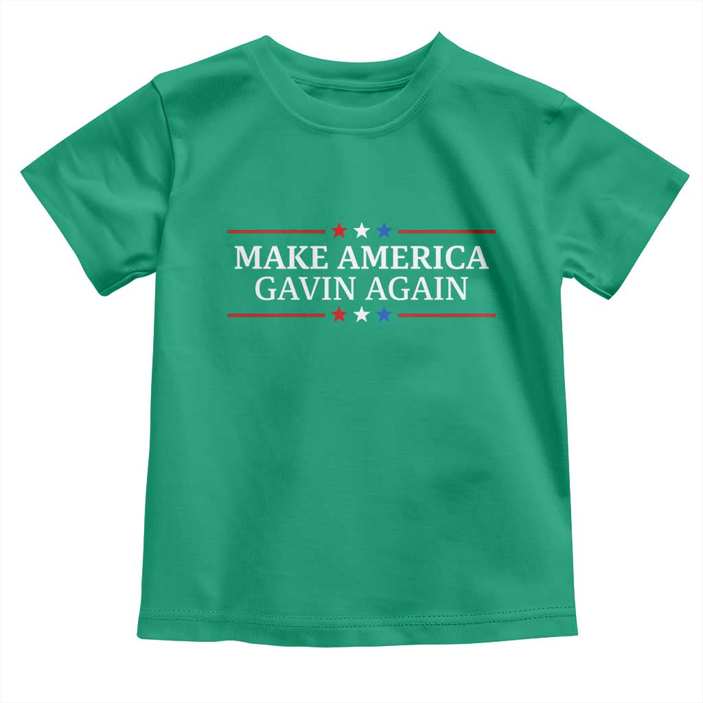 Make America Gavin Again Toddler T Shirt Gavin Newsom Support Stars And Stripes TS11 Irish Green Print Your Wear