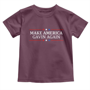 Make America Gavin Again Toddler T Shirt Gavin Newsom Support Stars And Stripes TS11 Maroon Print Your Wear