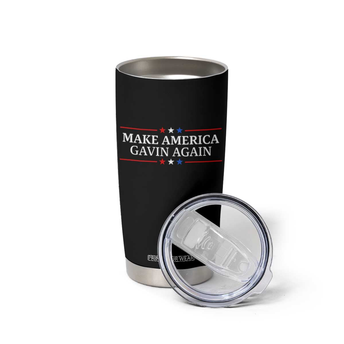 Make America Gavin Again Tumbler Cup Gavin Newsom Support Stars And Stripes TS11 Print Your Wear