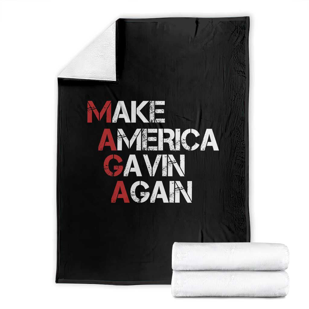 Make America Gavin Again Throw Blanket Gavin Newsom Support TS11 Black Print Your Wear