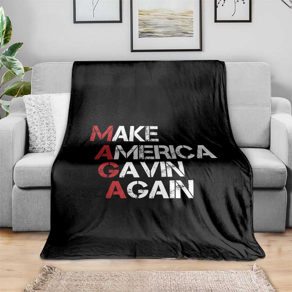 Make America Gavin Again Throw Blanket Gavin Newsom Support TS11 Print Your Wear