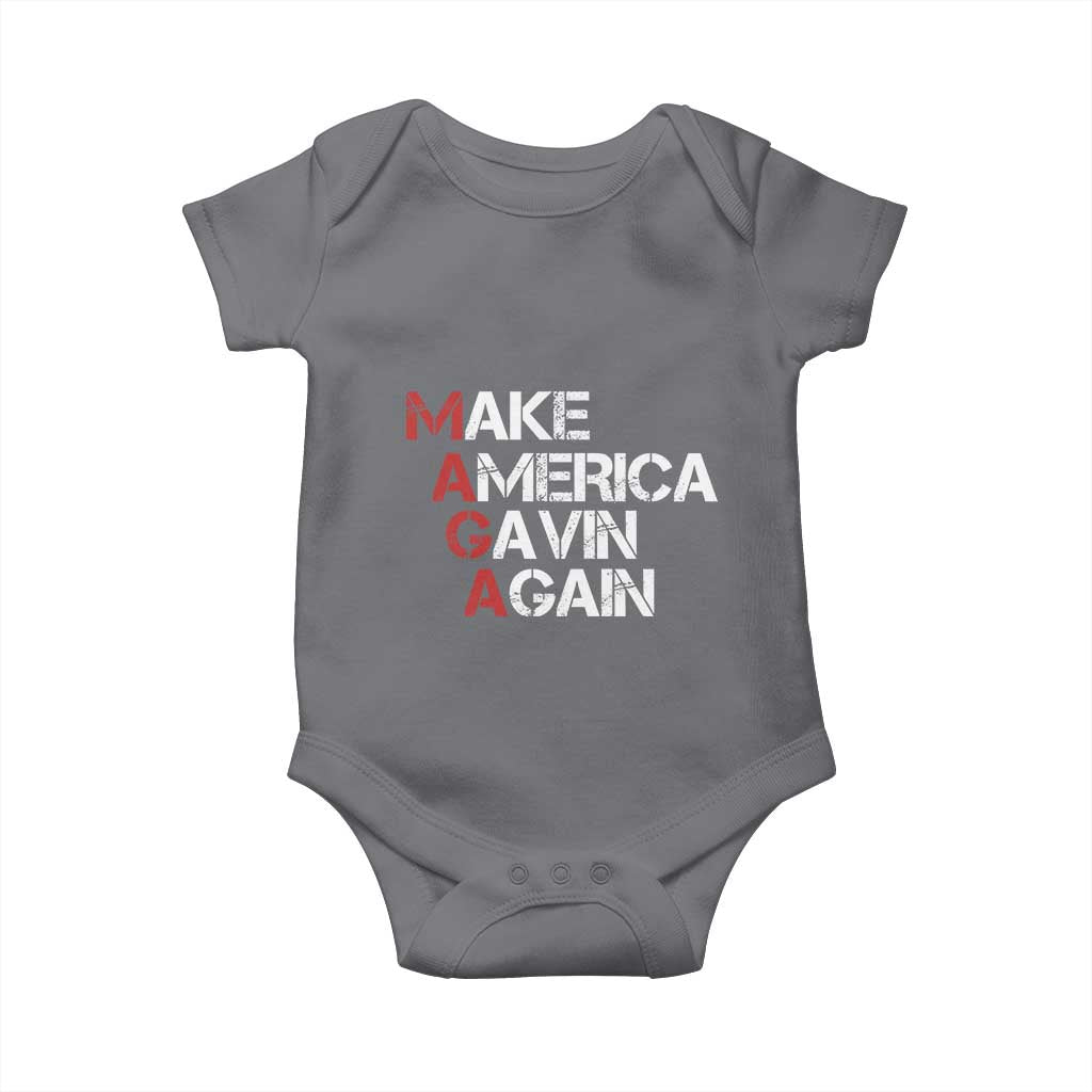 Make America Gavin Again Baby Onesie Gavin Newsom Support TS11 Charcoal Print Your Wear