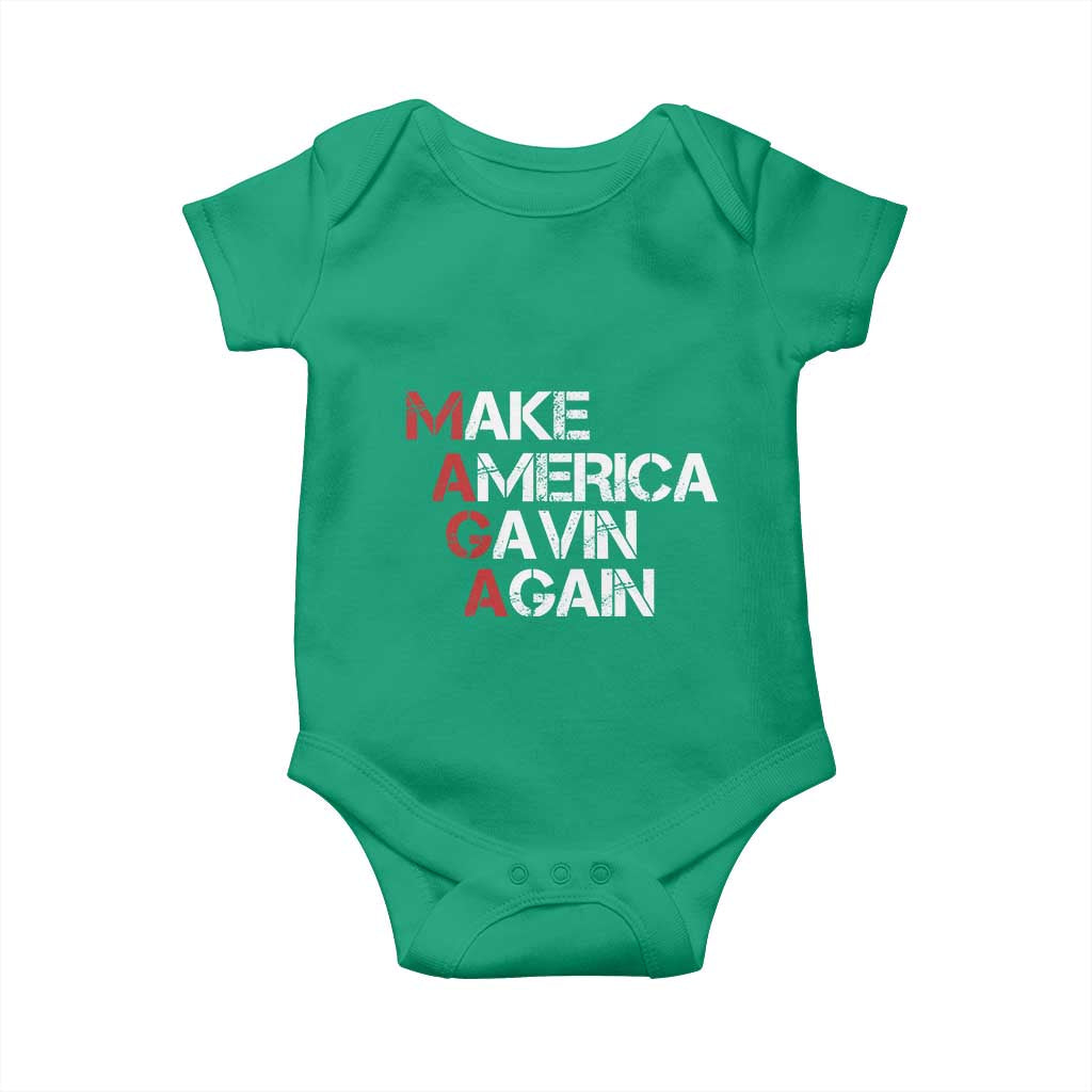 Make America Gavin Again Baby Onesie Gavin Newsom Support TS11 Irish Green Print Your Wear