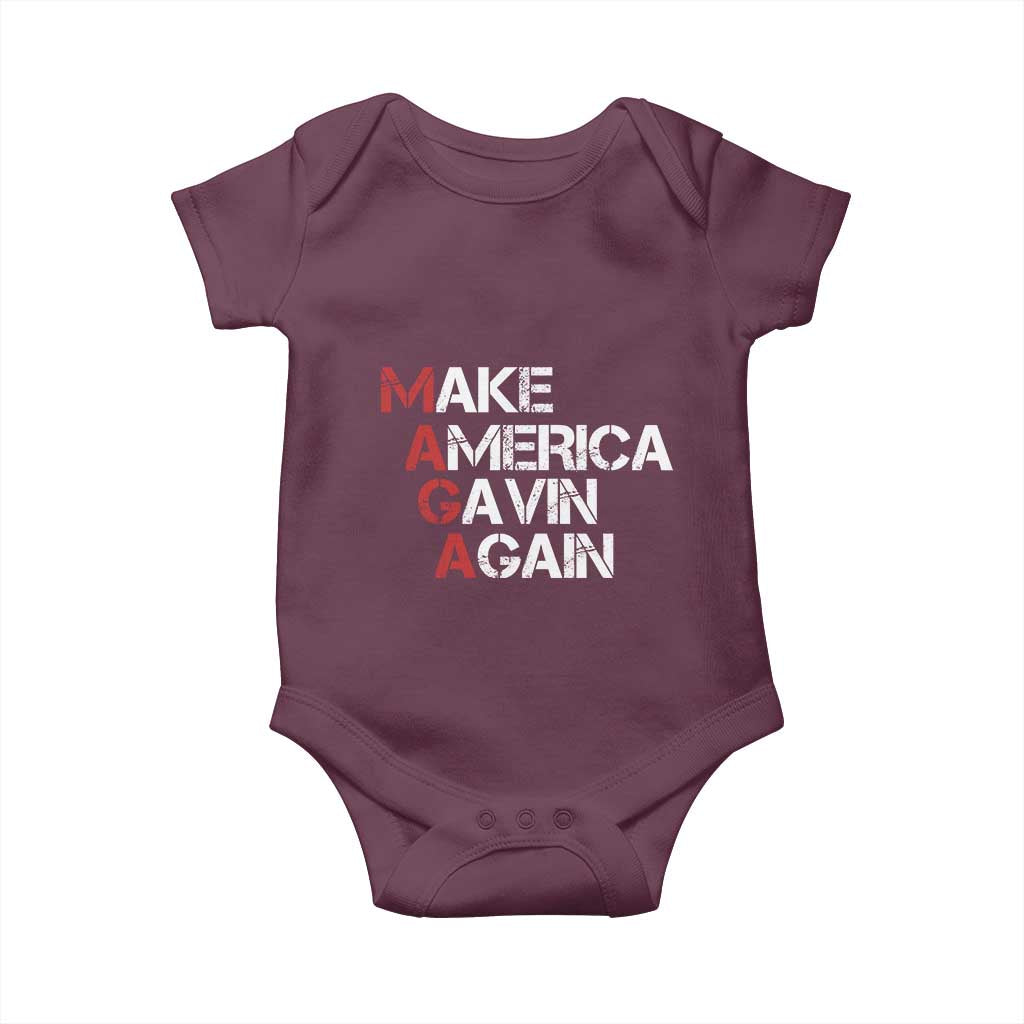 Make America Gavin Again Baby Onesie Gavin Newsom Support TS11 Maroon Print Your Wear