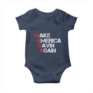 Make America Gavin Again Baby Onesie Gavin Newsom Support TS11 Navy Print Your Wear