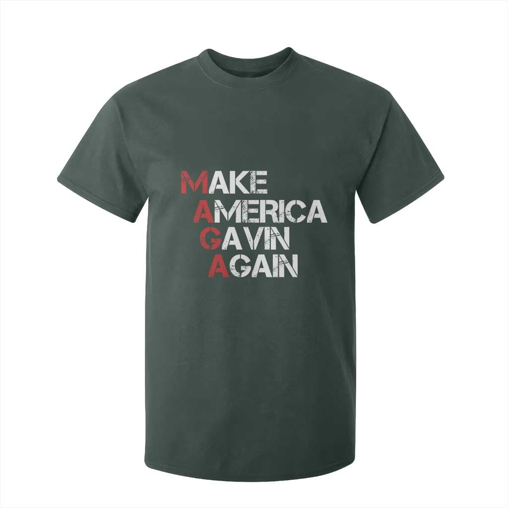 Make America Gavin Again T Shirt For Kid Gavin Newsom Support TS11 Dark Forest Green Print Your Wear