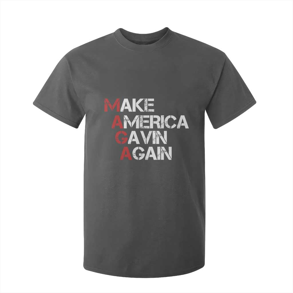 Make America Gavin Again T Shirt For Kid Gavin Newsom Support TS11 Dark Heather Print Your Wear