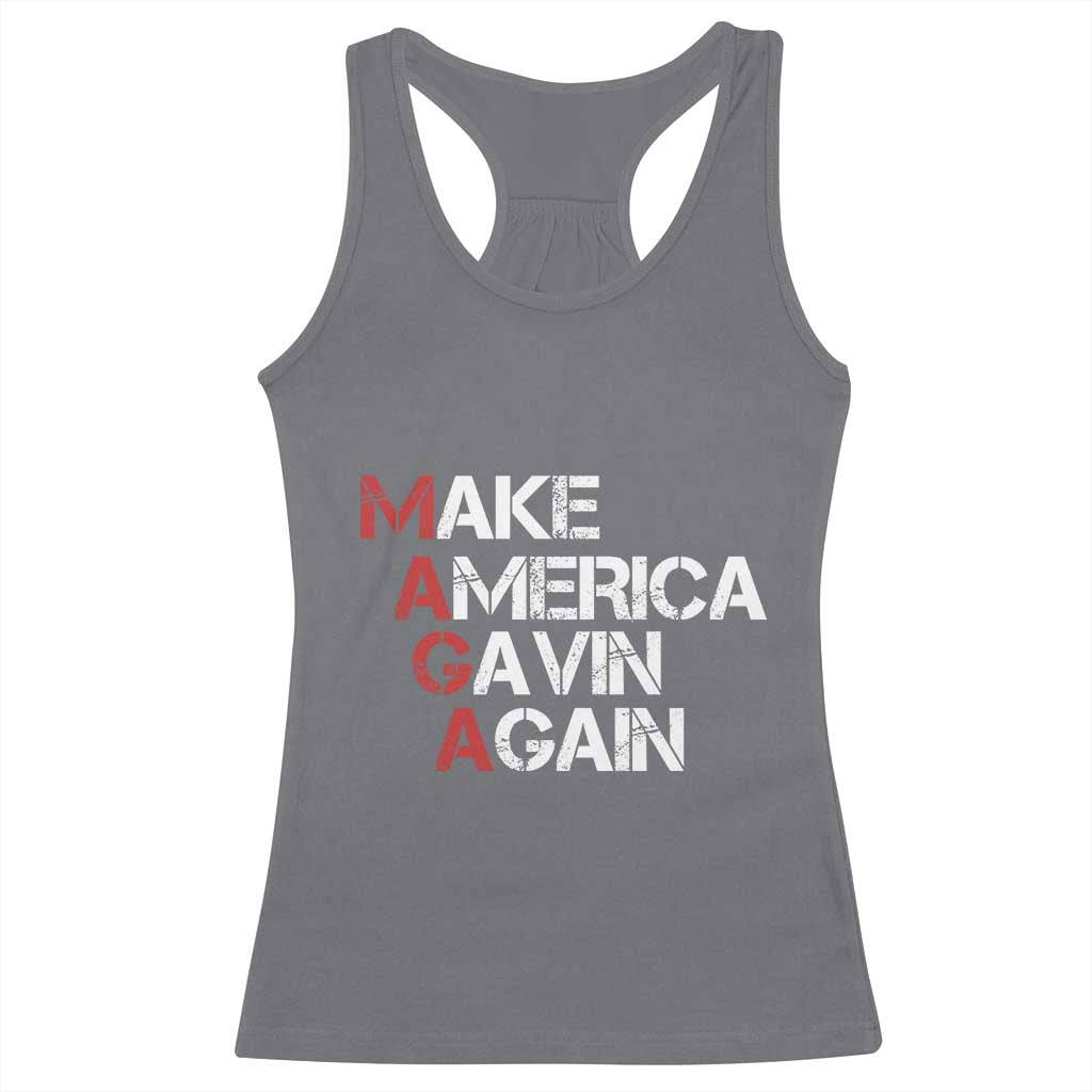 Make America Gavin Again Racerback Tank Top Gavin Newsom Support TS11 Charcoal Print Your Wear