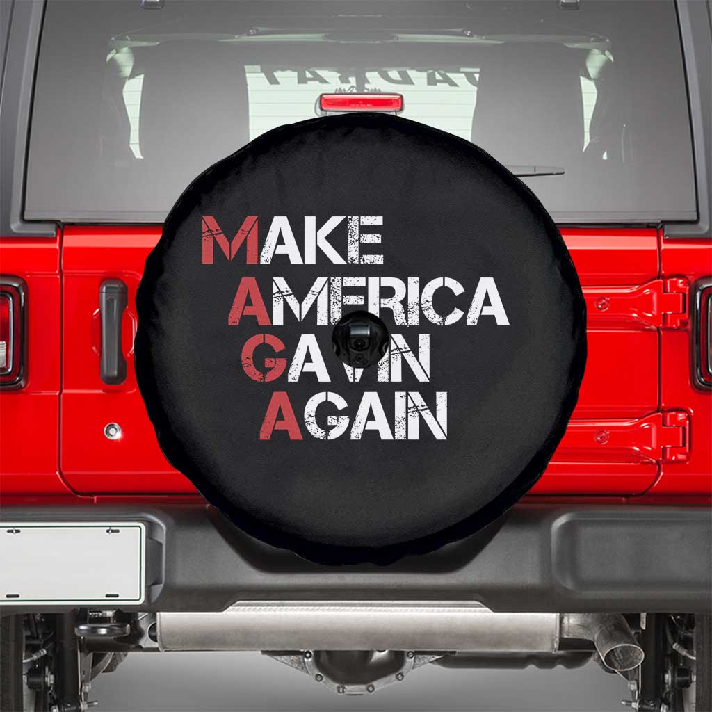 Make America Gavin Again Spare Tire Cover Gavin Newsom Support TS11 Black Print Your Wear