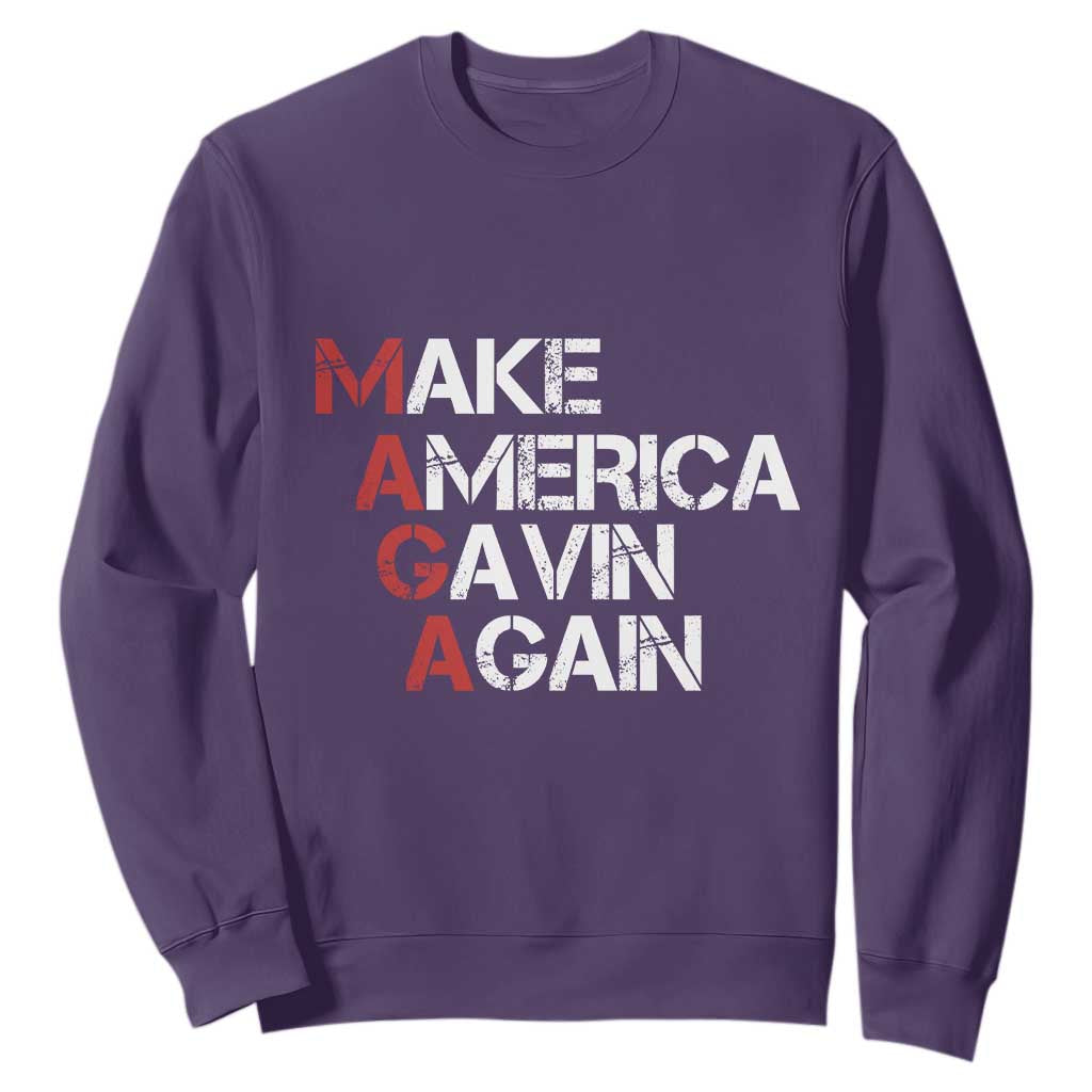 Make America Gavin Again Sweatshirt Gavin Newsom Support TS11 Purple Print Your Wear