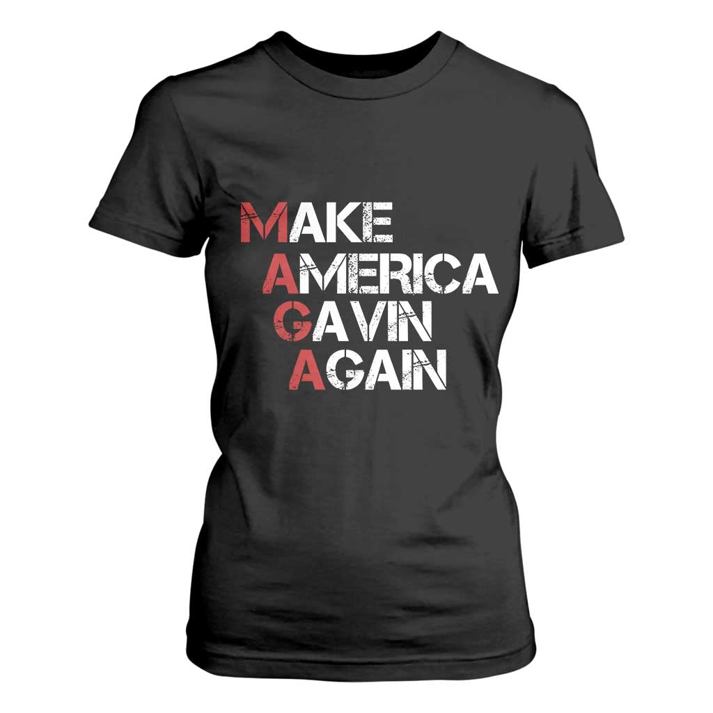 Make America Gavin Again T Shirt For Women Gavin Newsom Support TS11 Black Print Your Wear