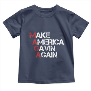 Make America Gavin Again Toddler T Shirt Gavin Newsom Support TS11 Navy Print Your Wear