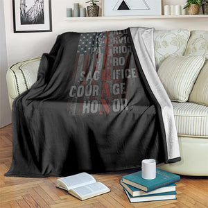 Veterans Valor Service Patriot Hero Sacrifice Courage Honor Throw Blanket American Flag TS11 Print Your Wear