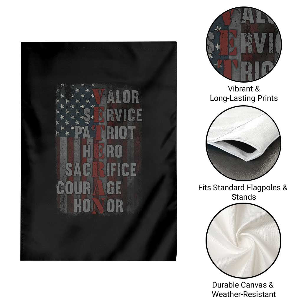 Veterans Valor Service Patriot Hero Sacrifice Courage Honor Garden Flag American Flag TS11 Print Your Wear