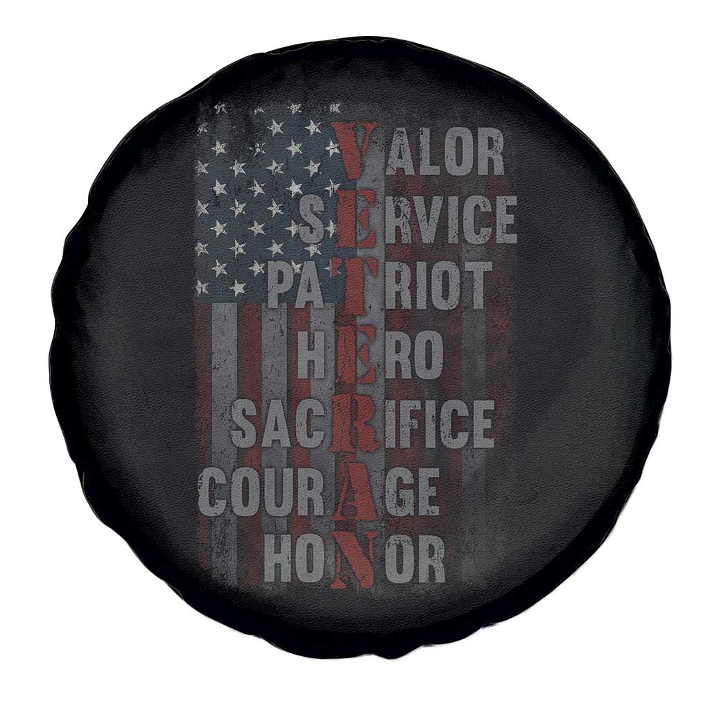 Veterans Valor Service Patriot Hero Sacrifice Courage Honor Spare Tire Cover American Flag TS11 Print Your Wear