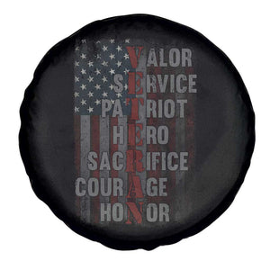 Veterans Valor Service Patriot Hero Sacrifice Courage Honor Spare Tire Cover American Flag TS11 Print Your Wear