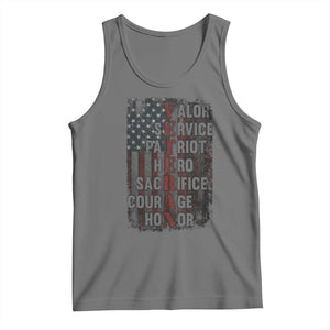 Veterans Valor Service Patriot Hero Sacrifice Courage Honor Tank Top American Flag TS11 Black Heather Print Your Wear