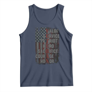 Veterans Valor Service Patriot Hero Sacrifice Courage Honor Tank Top American Flag TS11 Navy Print Your Wear