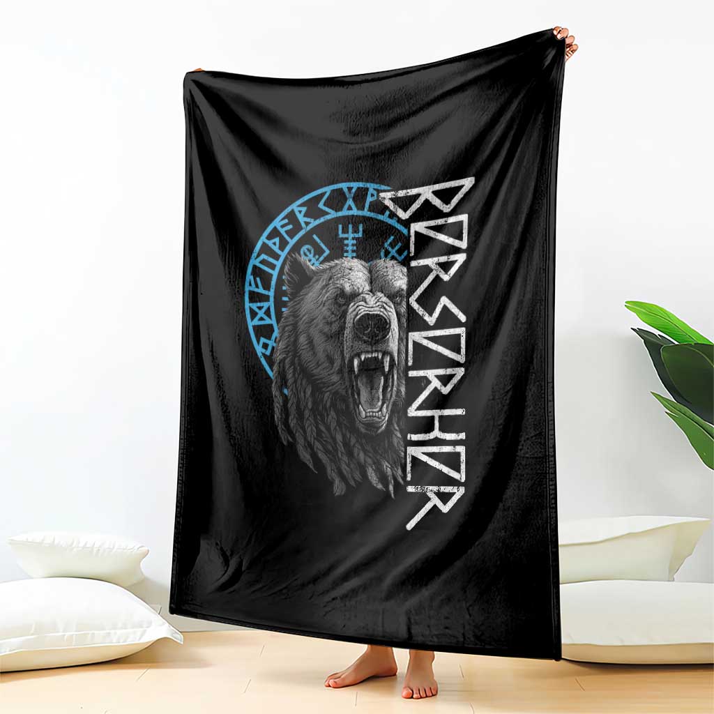 Viking Berserker Bear Warrior Odin Runes Nordic Compass Throw Blanket TS11 Print Your Wear
