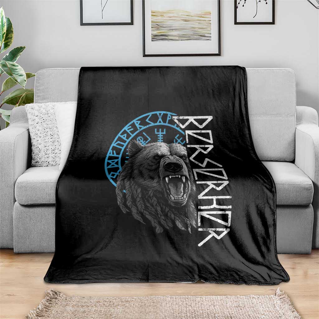 Viking Berserker Bear Warrior Odin Runes Nordic Compass Throw Blanket TS11 Print Your Wear