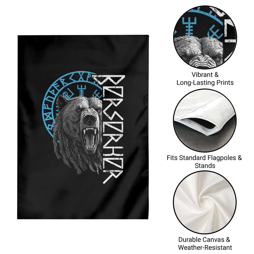 Viking Berserker Bear Warrior Odin Runes Nordic Compass Garden Flag TS11 Print Your Wear