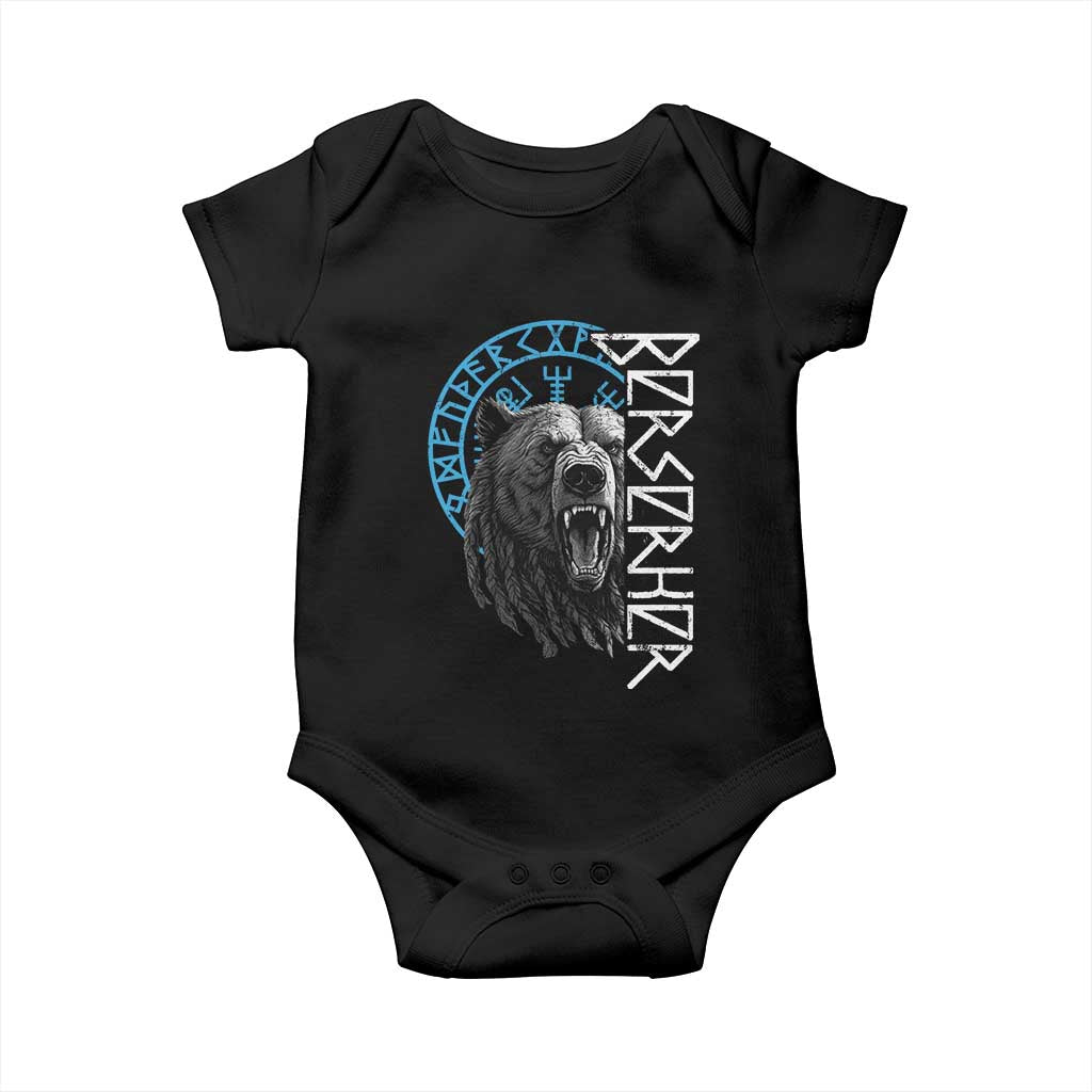 Viking Berserker Bear Warrior Odin Runes Nordic Compass Baby Onesie TS11 Black Print Your Wear