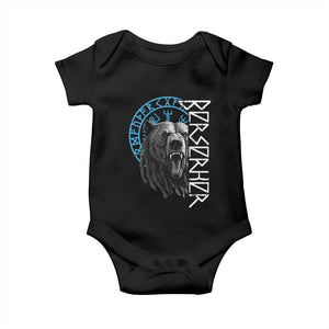 Viking Berserker Bear Warrior Odin Runes Nordic Compass Baby Onesie TS11 Black Print Your Wear