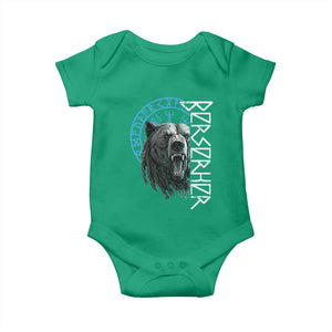 Viking Berserker Bear Warrior Odin Runes Nordic Compass Baby Onesie TS11 Irish Green Print Your Wear
