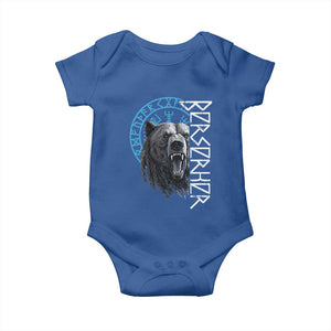 Viking Berserker Bear Warrior Odin Runes Nordic Compass Baby Onesie TS11 Royal Blue Print Your Wear