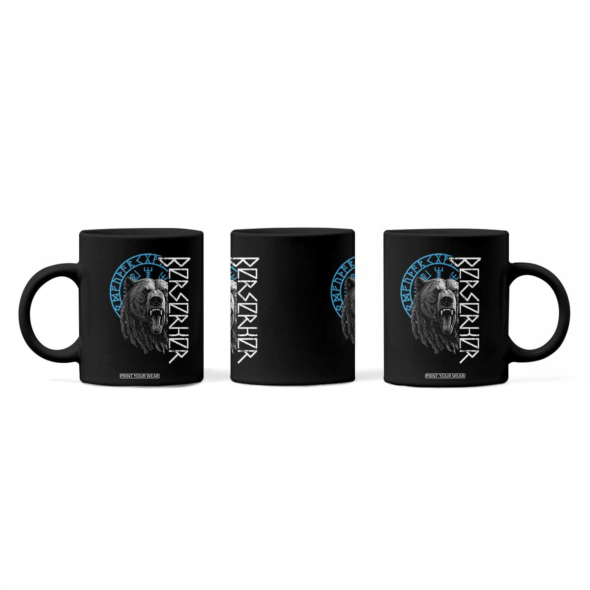 Viking Berserker Bear Warrior Odin Runes Nordic Compass Coffee Mug TS11 Print Your Wear
