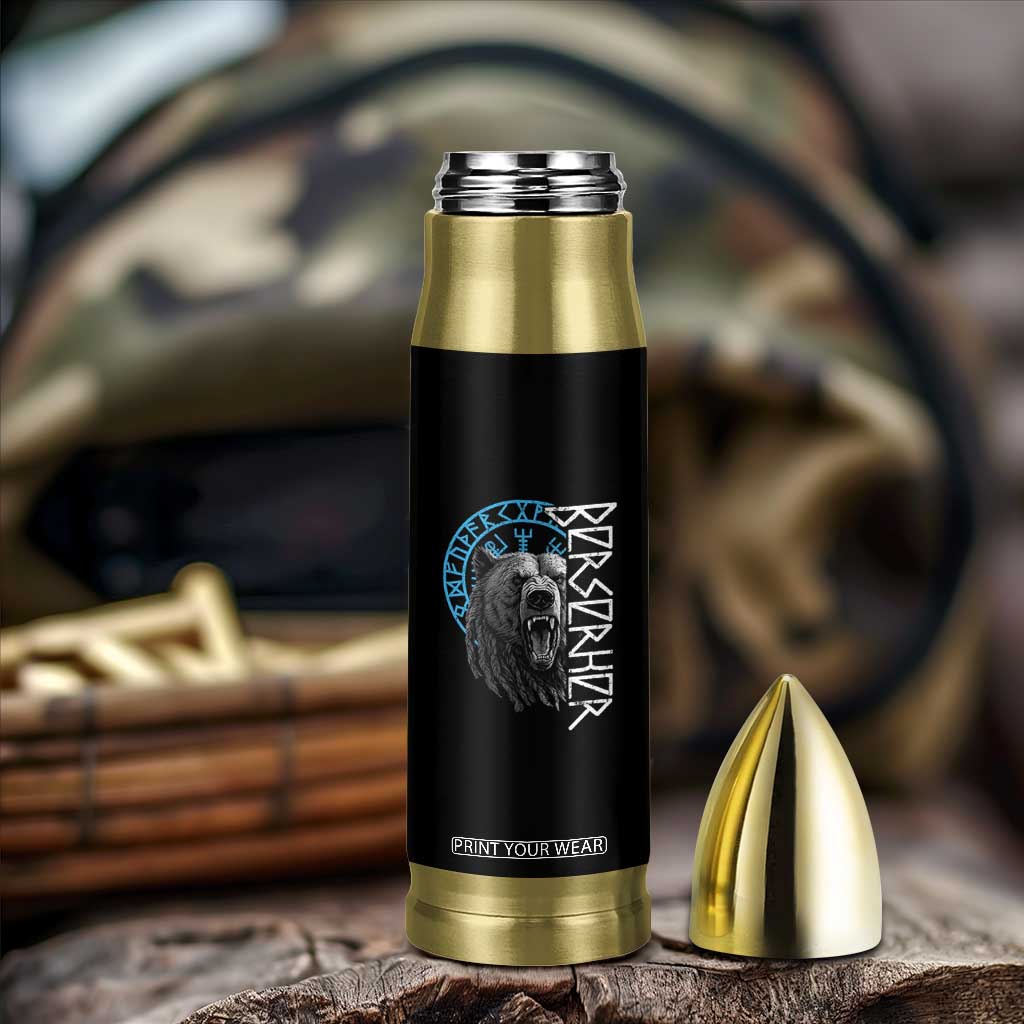 Viking Berserker Bear Warrior Odin Runes Nordic Compass Bullet Tumbler TS11 Print Your Wear