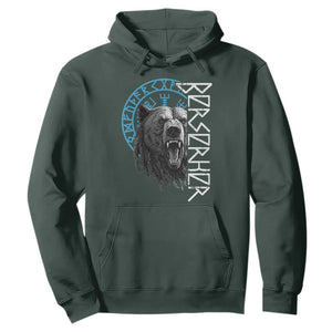 Viking Berserker Bear Warrior Odin Runes Nordic Compass Hoodie TS11 Dark Forest Green Print Your Wear