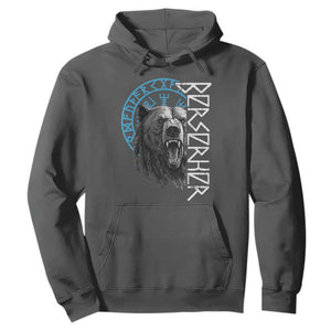 Viking Berserker Bear Warrior Odin Runes Nordic Compass Hoodie TS11 Dark Heather Print Your Wear