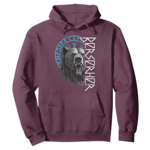 Viking Berserker Bear Warrior Odin Runes Nordic Compass Hoodie TS11 Maroon Print Your Wear