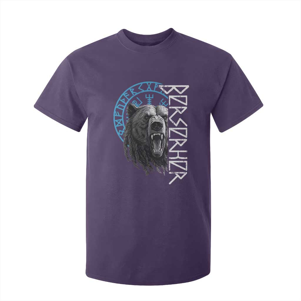 Viking Berserker Bear Warrior Odin Runes Nordic Compass T Shirt For Kid TS11 Purple Print Your Wear