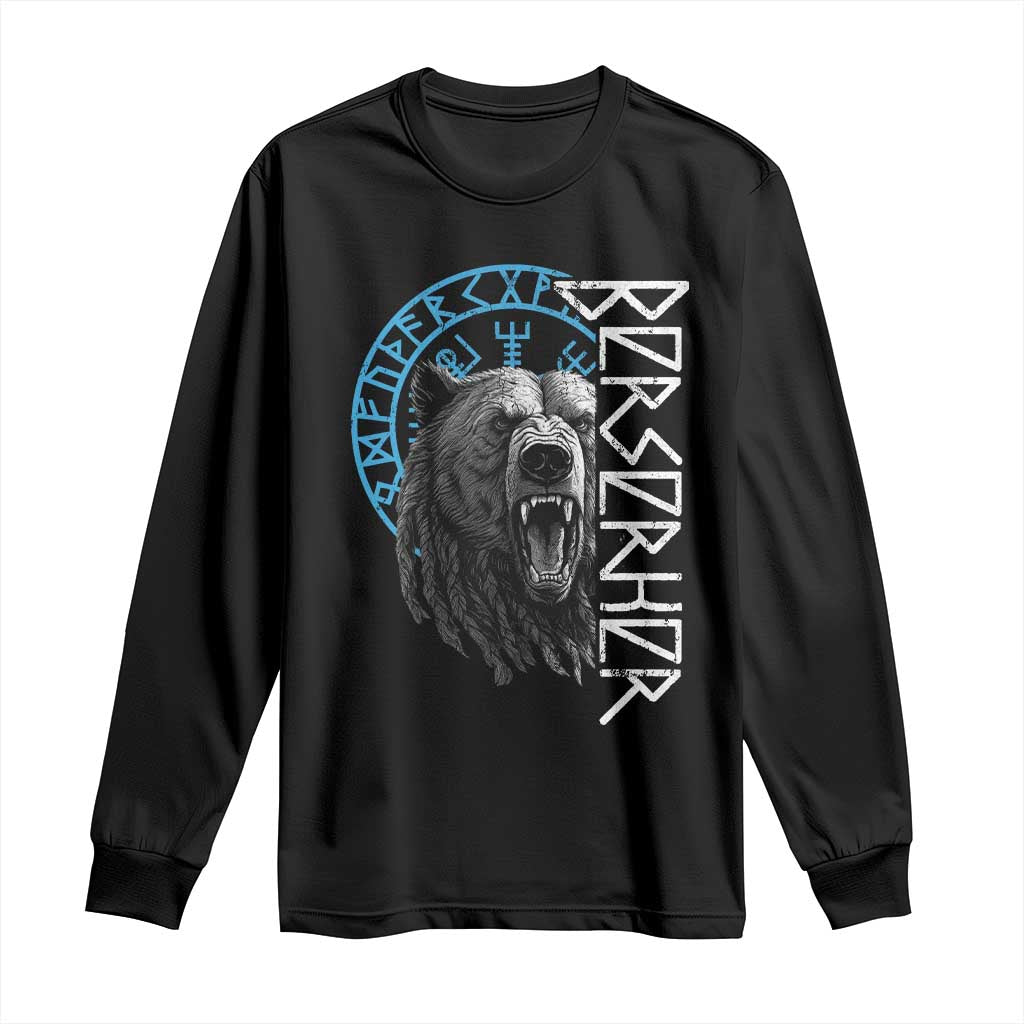 Viking Berserker Bear Warrior Odin Runes Nordic Compass Long Sleeve Shirt TS11 Black Print Your Wear