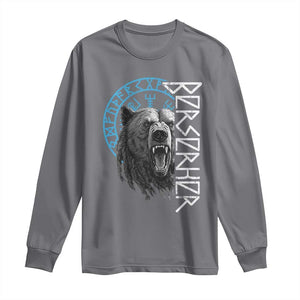 Viking Berserker Bear Warrior Odin Runes Nordic Compass Long Sleeve Shirt TS11 Charcoal Print Your Wear