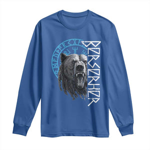 Viking Berserker Bear Warrior Odin Runes Nordic Compass Long Sleeve Shirt TS11 Royal Blue Print Your Wear