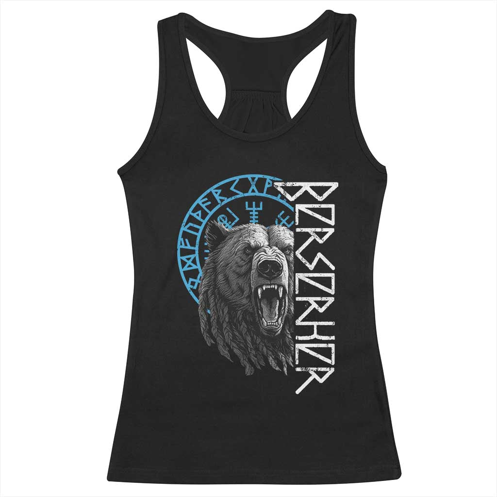 Viking Berserker Bear Warrior Odin Runes Nordic Compass Racerback Tank Top TS11 Black Print Your Wear