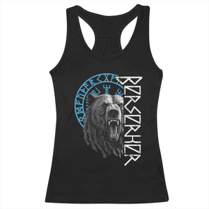 Viking Berserker Bear Warrior Odin Runes Nordic Compass Racerback Tank Top TS11 Black Print Your Wear