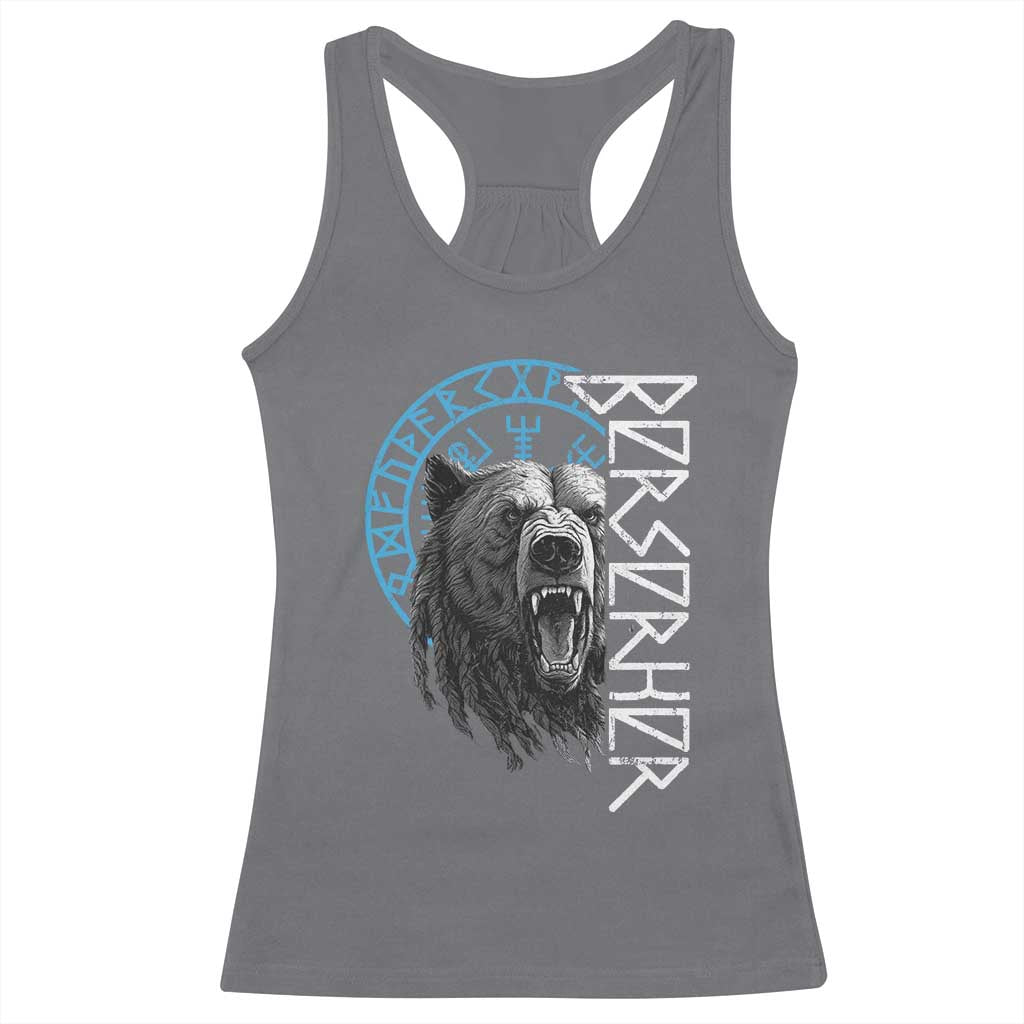 Viking Berserker Bear Warrior Odin Runes Nordic Compass Racerback Tank Top TS11 Charcoal Print Your Wear